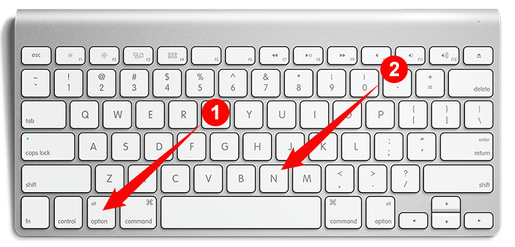 Enye symbol on Mac computer