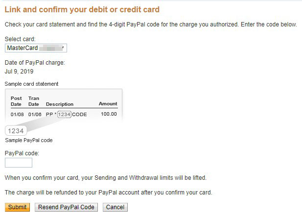 Link or confirm your debit or credit card