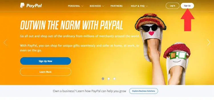 PayPal website