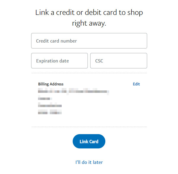 Link your credit or debit card