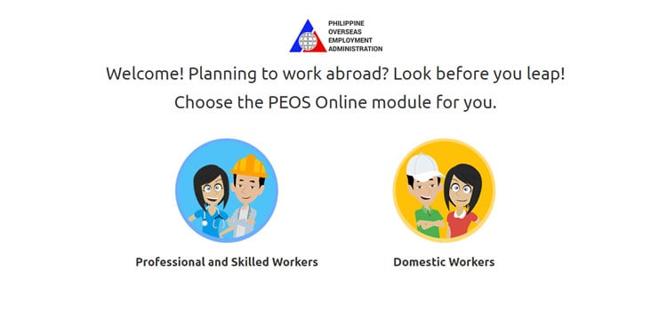 PEOS Online website