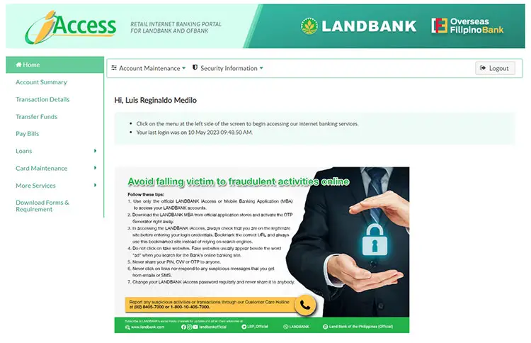 Landbank iAccess account