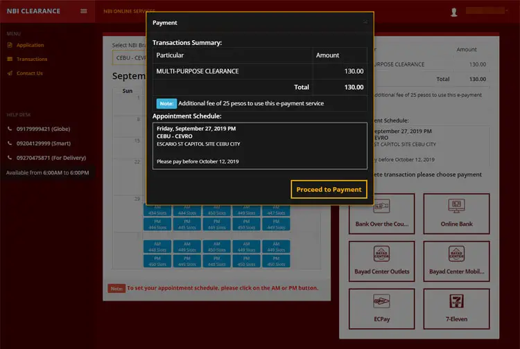 Transaction summary