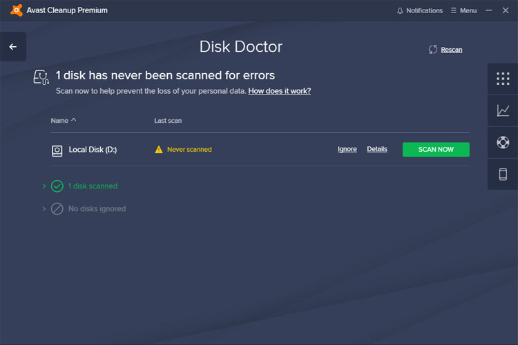 avast disk doctor restart still errors found