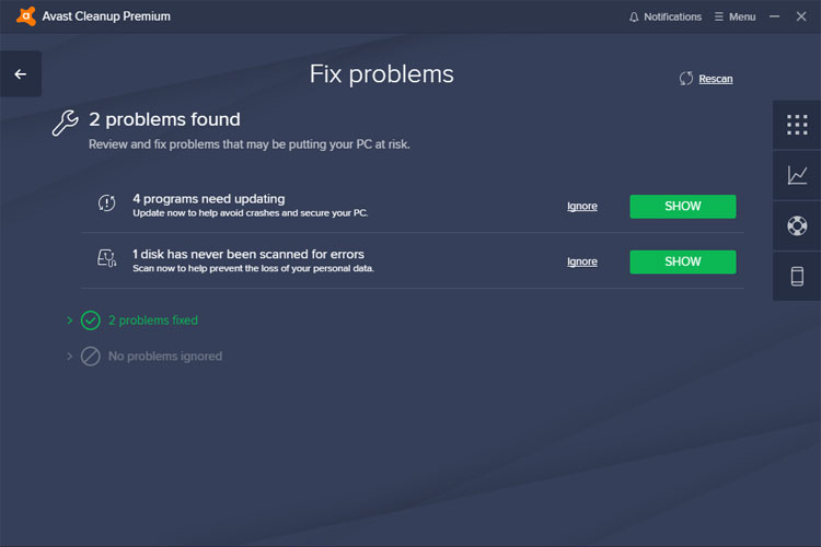 avast cleanup premium stuck on system junk