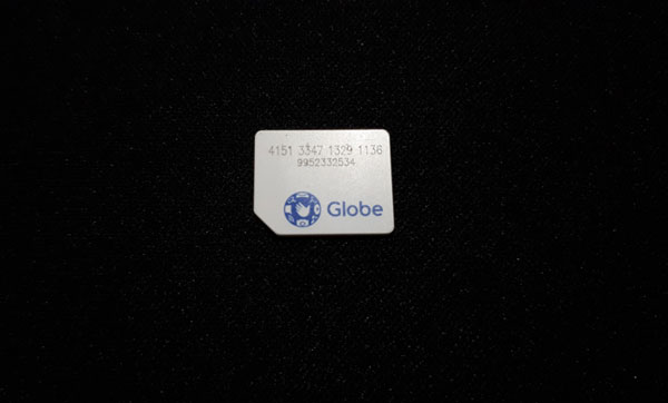 Globe SIM card with mobile number