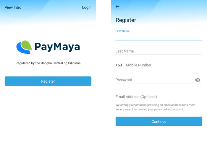 PayMaya registration