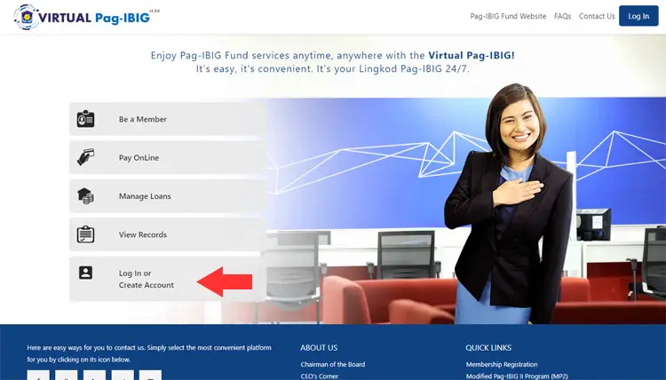 Virtual Pag-IBIG website to check your Pag-IBIG contributions online