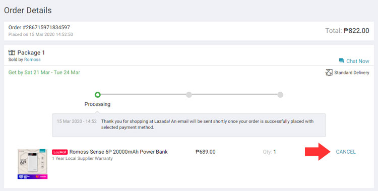 How to cancel your order in Lazada