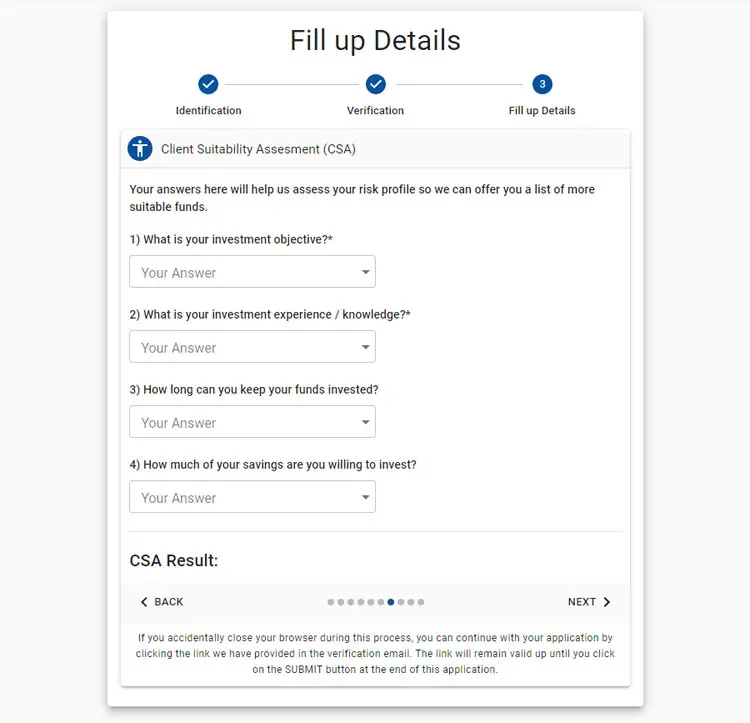 Client suitability assessment