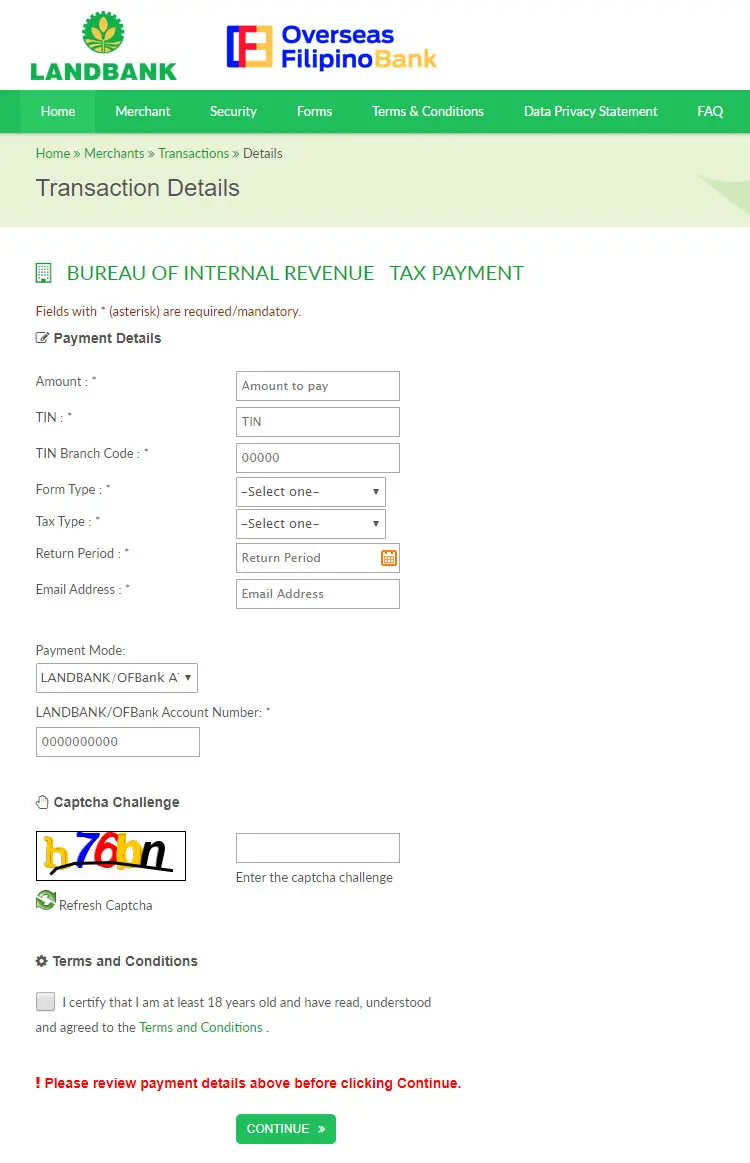 Pay your taxes online through Landbank
