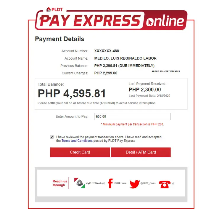 PLDT Pay Express Online