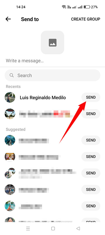 Send files in Messenger using phone