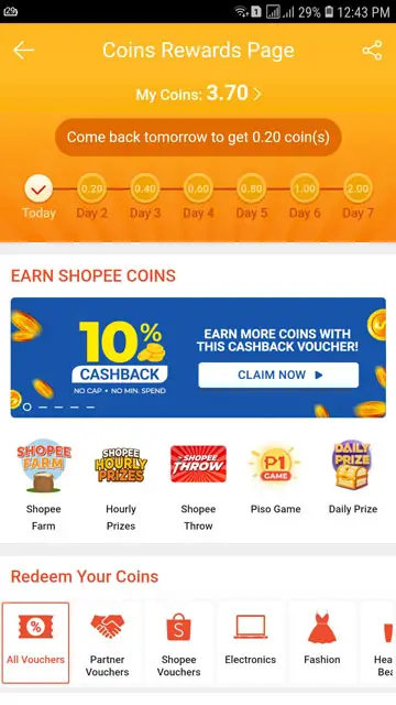 Get free load from Shopee