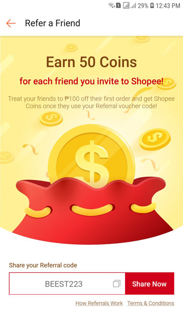 Shopee referral code