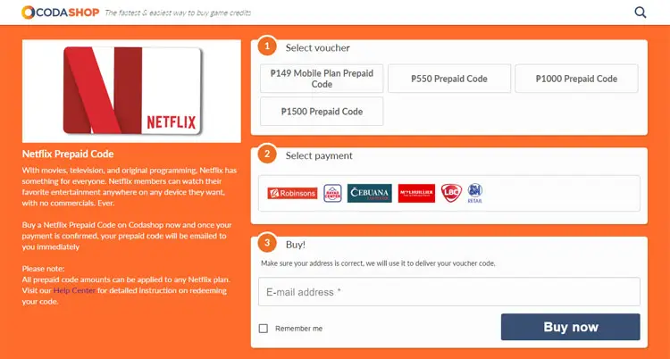 Netflix gift code