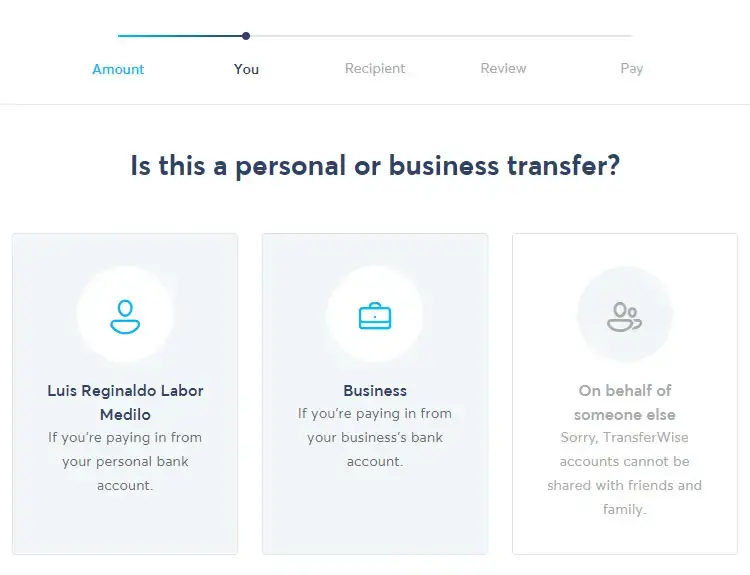 Personal or business transfer