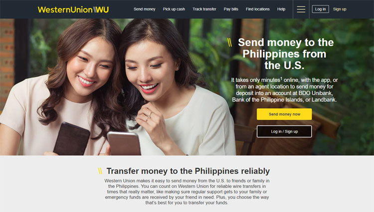 Western Union online money transfer