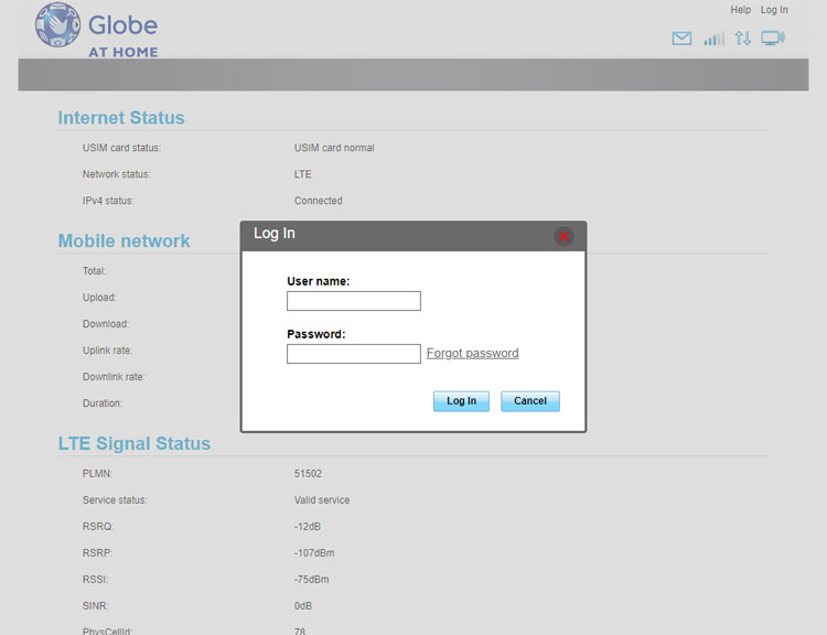 Globe admin dashboard login