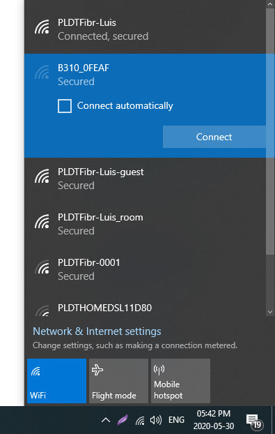 Hidden WiFi network