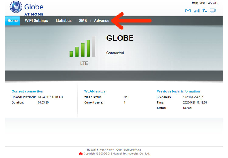 Globe admin dashboard