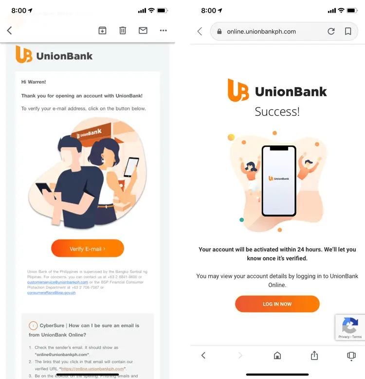 UnionBank savings account application