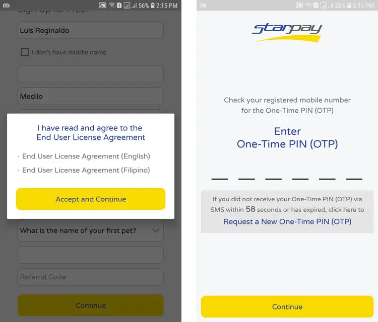 Starpay registration