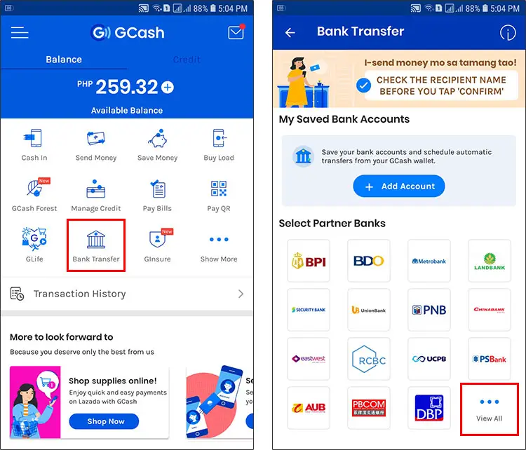 GCash to GrabPay transfer