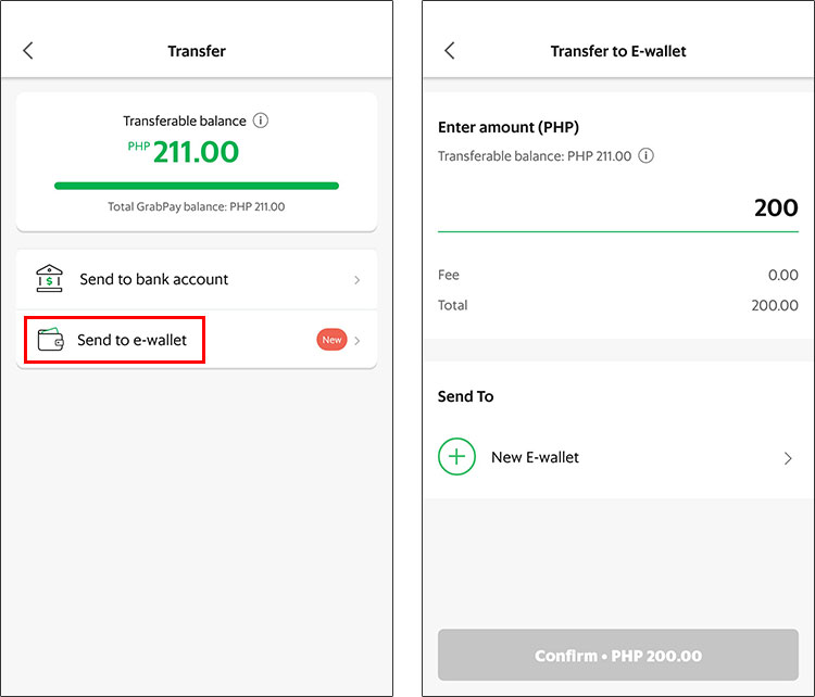 GrabPay to GCash transfer