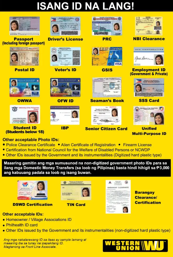 Western Union valid ID