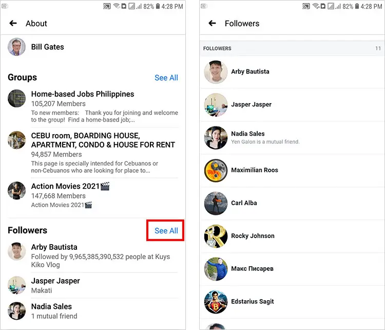 How to see Facebook followers