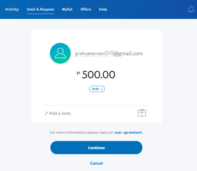 Send money from GCash to PayPal