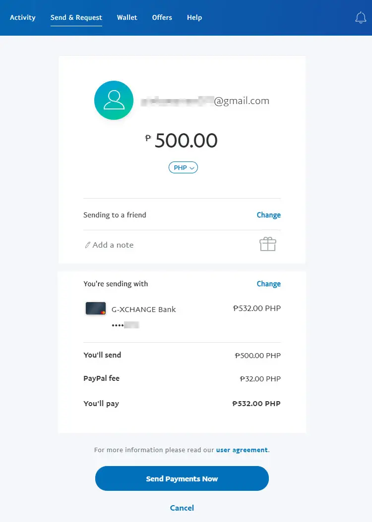Transfer money from GCash to PayPal