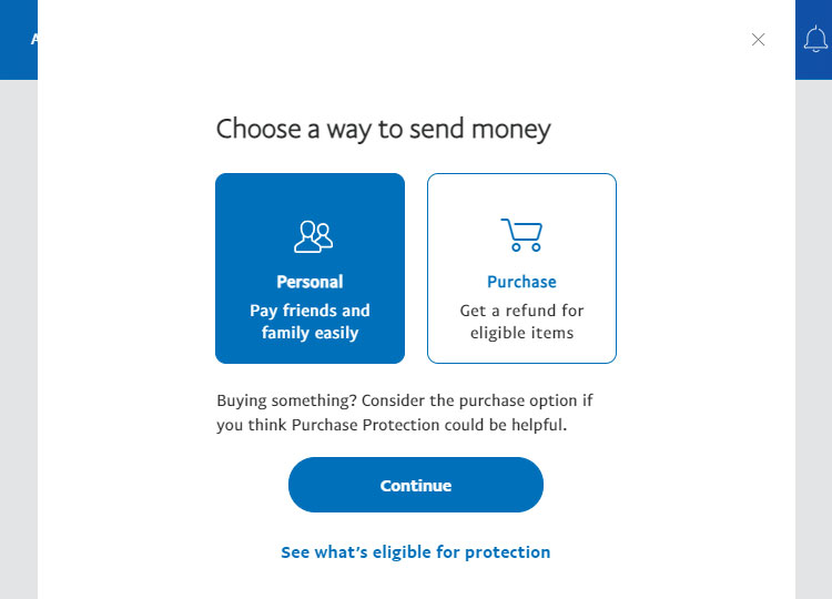 Choose a way to send money