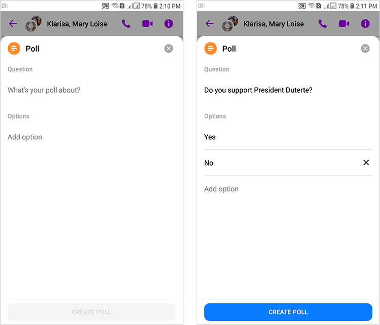 How to create a poll in Facebook Messenger