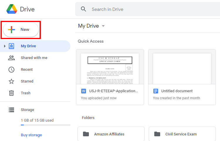 Upload files to Google Drive on your computer