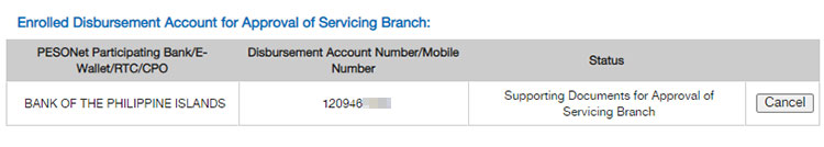 Enrolled disbursement accounts