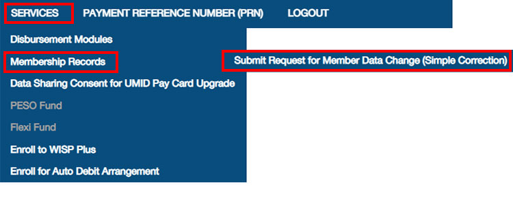 Request for Member Data Change (Simple Correction)