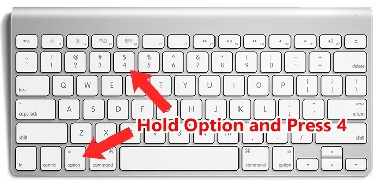 Mac keyboard shortcut for the cent sign