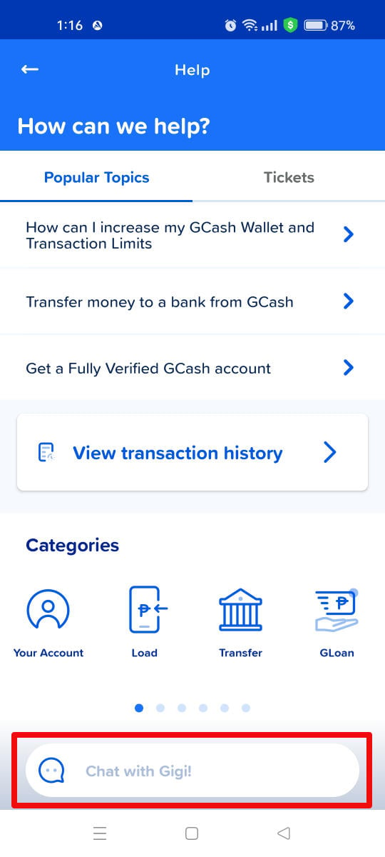 GCash customer service