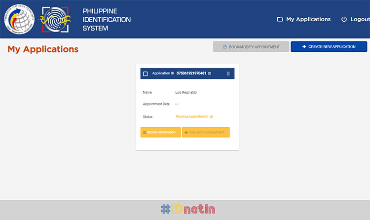 PhilSys online application