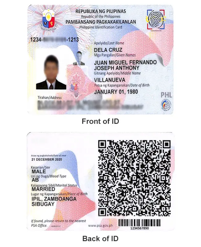 Philippine national ID sample