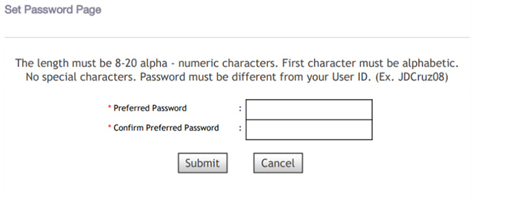 SSS account password