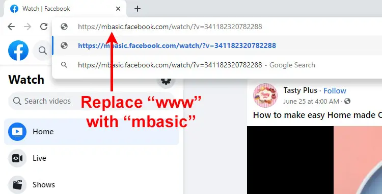 Edit Facebook video URL