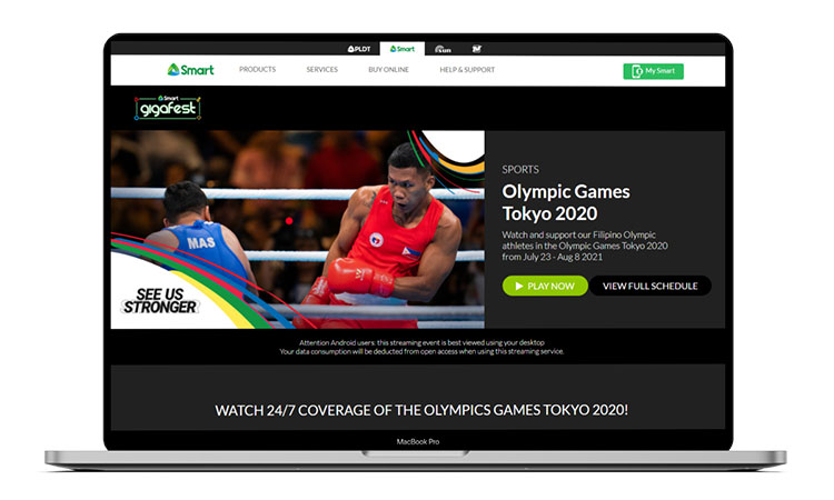 Watch the Tokyo Olympics live on the Smart GigaFest website