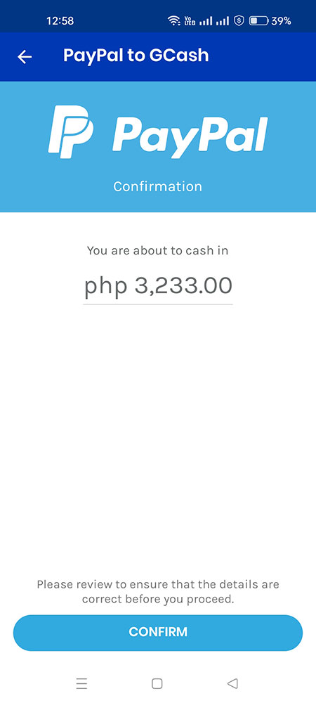 Transfer money from PayPal to GCash