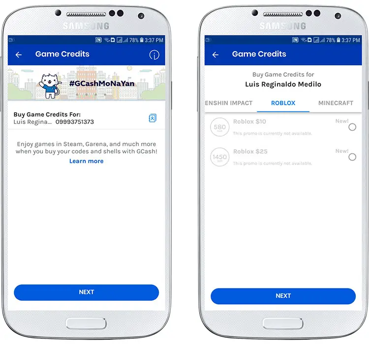 Buy Robux in GCash