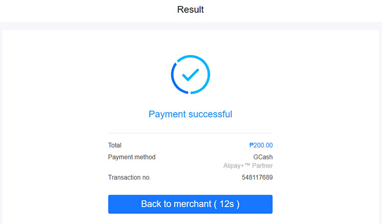 Payment successful