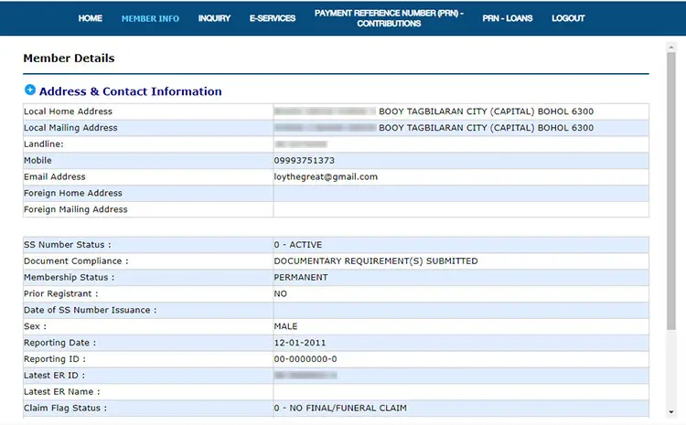 How to get your SSS static information