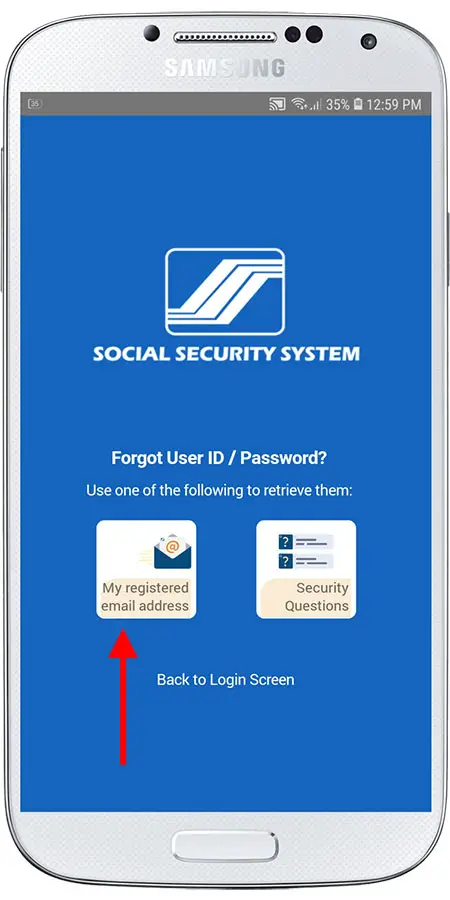 Select password retrieval option